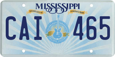 MS license plate CAI465