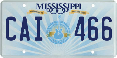 MS license plate CAI466