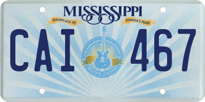 MS license plate CAI467