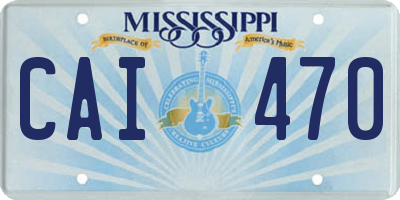 MS license plate CAI470