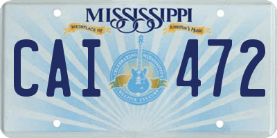 MS license plate CAI472