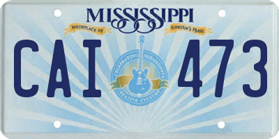MS license plate CAI473