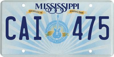 MS license plate CAI475