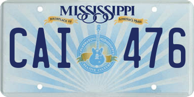 MS license plate CAI476