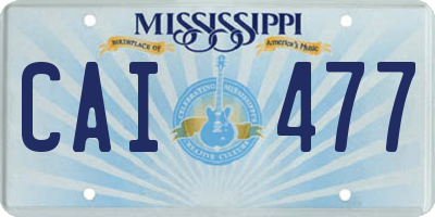 MS license plate CAI477