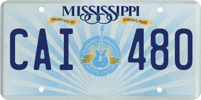 MS license plate CAI480