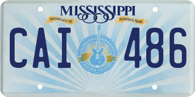 MS license plate CAI486