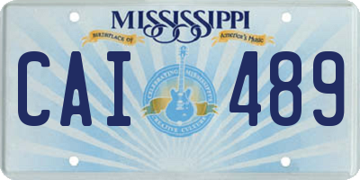 MS license plate CAI489