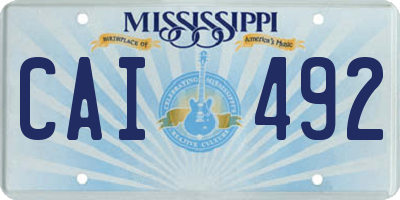 MS license plate CAI492