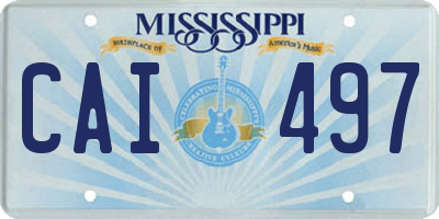 MS license plate CAI497