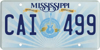 MS license plate CAI499