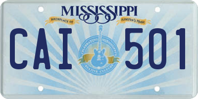 MS license plate CAI501