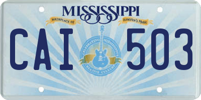 MS license plate CAI503