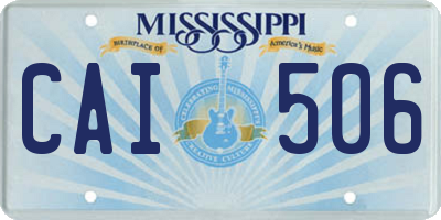 MS license plate CAI506