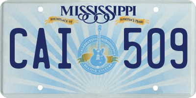 MS license plate CAI509