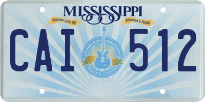 MS license plate CAI512