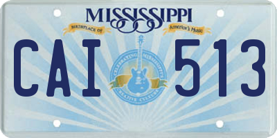 MS license plate CAI513