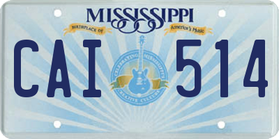 MS license plate CAI514