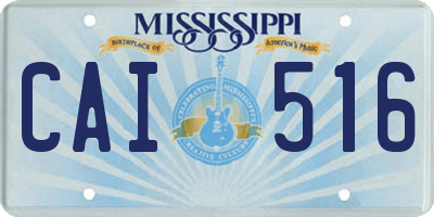 MS license plate CAI516