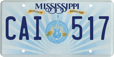 MS license plate CAI517
