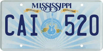 MS license plate CAI520