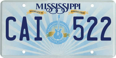 MS license plate CAI522