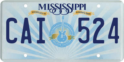 MS license plate CAI524