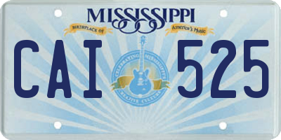 MS license plate CAI525