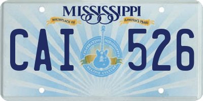 MS license plate CAI526