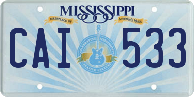 MS license plate CAI533