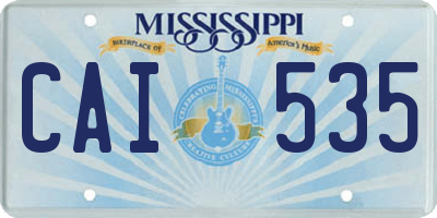 MS license plate CAI535