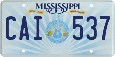 MS license plate CAI537