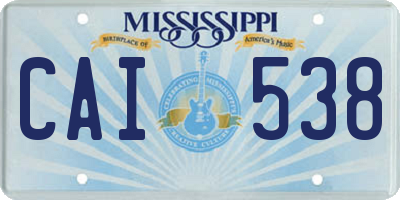 MS license plate CAI538