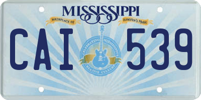 MS license plate CAI539