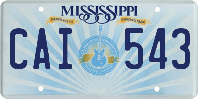 MS license plate CAI543