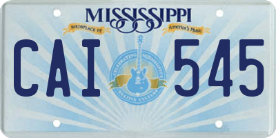 MS license plate CAI545