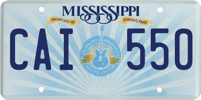 MS license plate CAI550