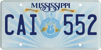 MS license plate CAI552