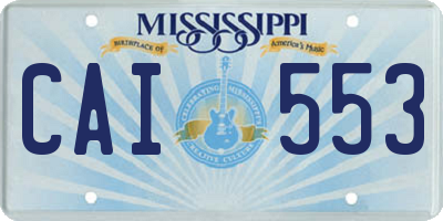 MS license plate CAI553