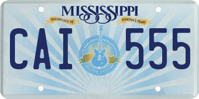 MS license plate CAI555