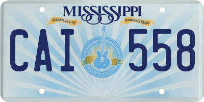 MS license plate CAI558