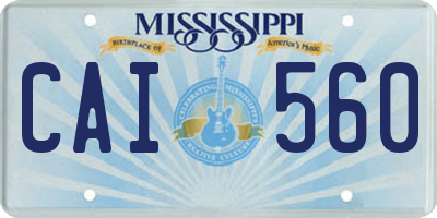 MS license plate CAI560