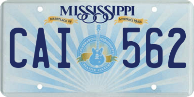 MS license plate CAI562
