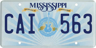 MS license plate CAI563