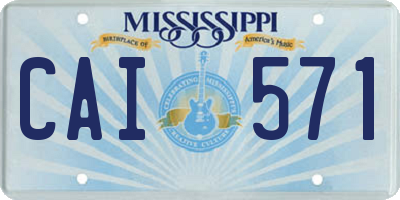 MS license plate CAI571