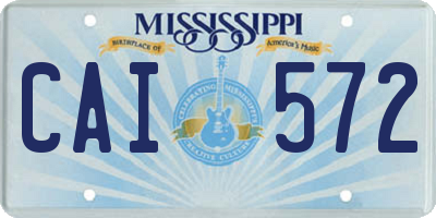MS license plate CAI572