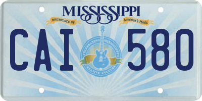 MS license plate CAI580
