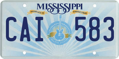 MS license plate CAI583