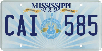 MS license plate CAI585
