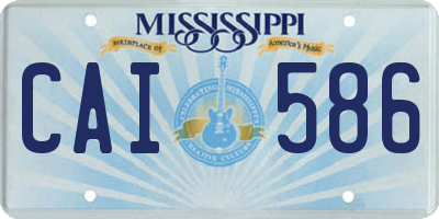 MS license plate CAI586